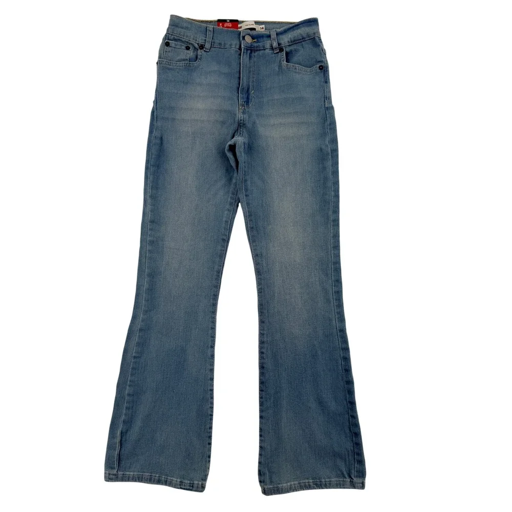 Levis 726 Flare Girls Jeans Size 14 Light Wash Roger That Denim 43M116 NWT Comfy